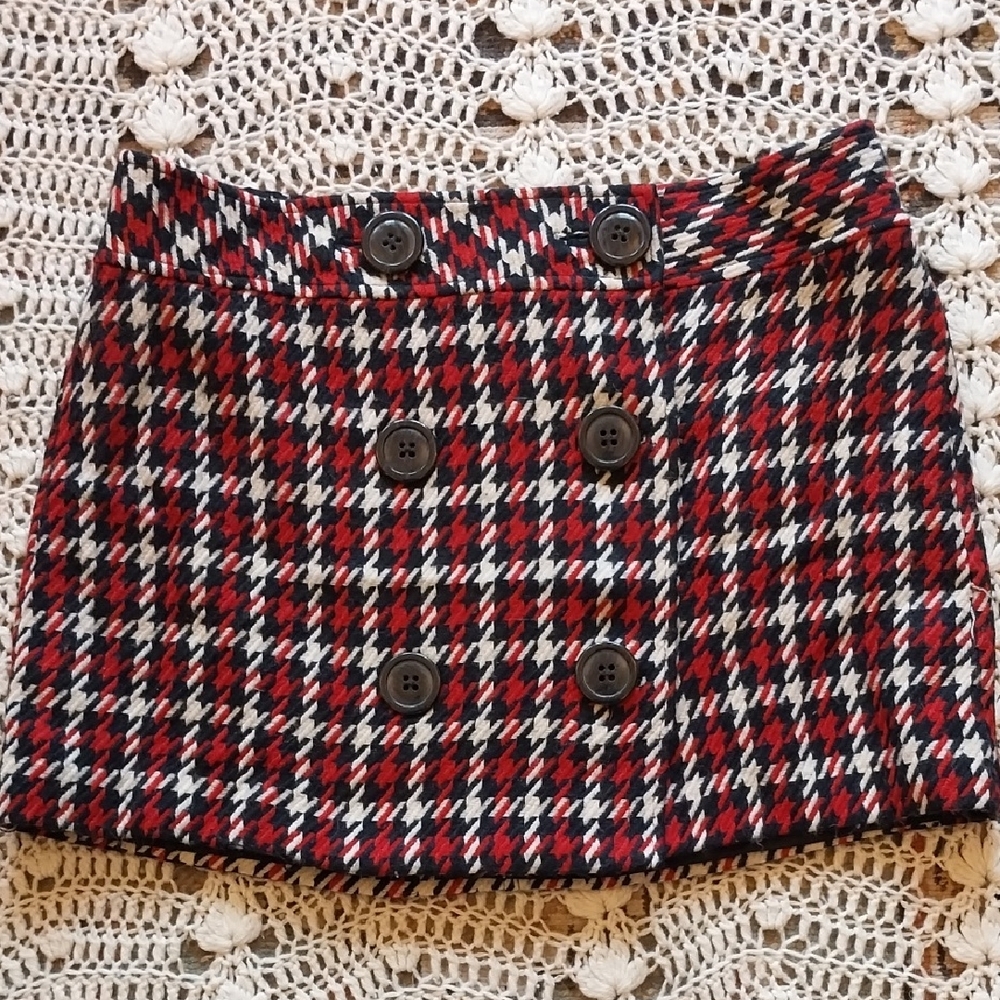 Express Red and Black Mini Skirt
